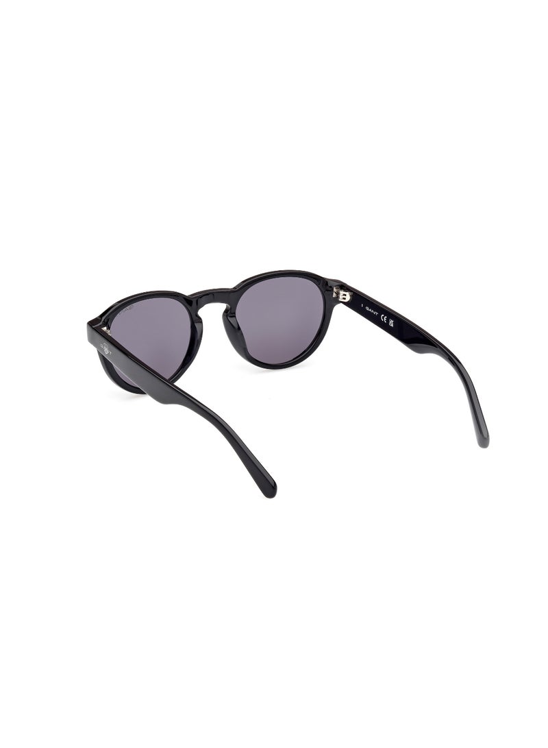 GANT نظارات شمسية للرجال بإطار كامل دائري أسود من غانت مصنوعة من الأسيتات - Image 3